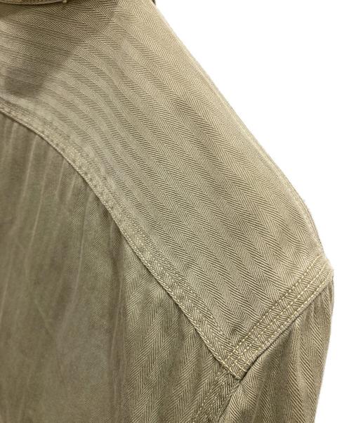 POLO RALPH LAUREN（ポロ・ラルフローレン）POLO RALPH LAUREN (ポロ・ラルフローレン) ヘリンボーンダブルフラップシャツ オリーブ サイズ:SIZE Sの古着・服飾アイテム