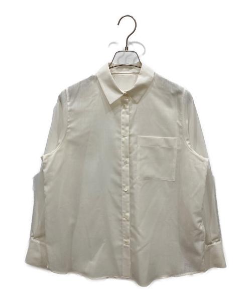 Demi-Luxe Beams（デミルクス ビームス）Demi-Luxe BEAMS (デミルクス ビームス) ポリエステル ウール トロピカル シアー シャツ ホワイト サイズ:不明 未使用品の古着・服飾アイテム
