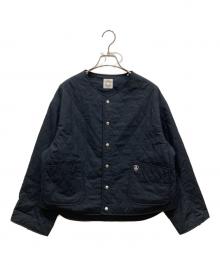 ORCIVAL（オーシバル）の古着「ノーカラー ジャケット キルティング アウター」｜ネイビー