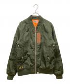 Aape BY A BATHING APEエーエイプ バイ アベイシングエイプ）の古着「カモフラ中綿MA-1ジャケット」｜オリーブ