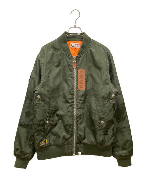 Aape BY A BATHING APE（エーエイプ バイ アベイシングエイプ）AAPE BY A BATHING APE (エーエイプ バイ アベイシングエイプ) カモフラ中綿MA-1ジャケット オリーブ サイズ:SIZE XLの古着・服飾アイテム