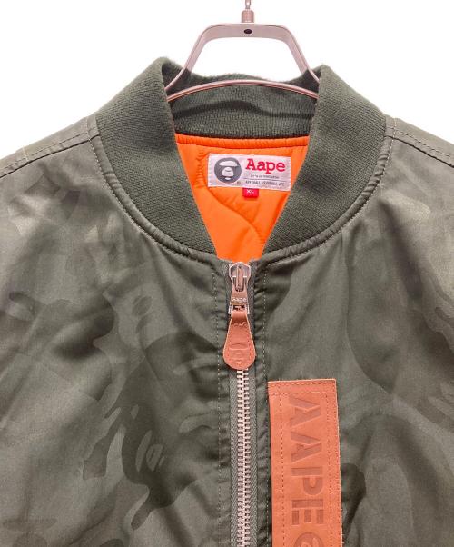Aape BY A BATHING APE（エーエイプ バイ アベイシングエイプ）AAPE BY A BATHING APE (エーエイプ バイ アベイシングエイプ) カモフラ中綿MA-1ジャケット オリーブ サイズ:SIZE XLの古着・服飾アイテム