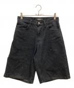 X-LARGEエクストララージ）の古着「STITCHED LOGO DENIM SHORTS」｜ブラック