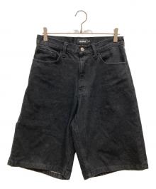 X-LARGE（エクストララージ）の古着「STITCHED LOGO DENIM SHORTS」｜ブラック