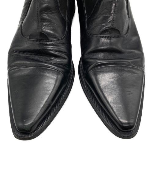 DOLCE & GABBANA（ドルチェ＆ガッバーナ）DOLCE & GABBANA (ドルチェ＆ガッバーナ) レザーポインテッドトゥサイドゴアブーツ ブラック サイズ:SIZE　71/2の古着・服飾アイテム