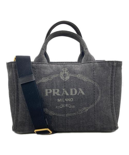 PRADA（プラダ）PRADA (プラダ) カナパ2WAYトートバッグ ダークグレーの古着・服飾アイテム