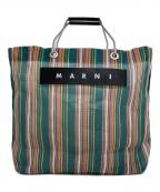 MARNIマルニ）の古着「マーケットストライプハンドバッグ」｜グリーン