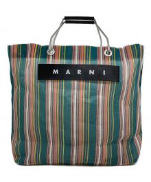 MARNI（マルニ）の古着「マーケットストライプハンドバッグ」｜グリーン