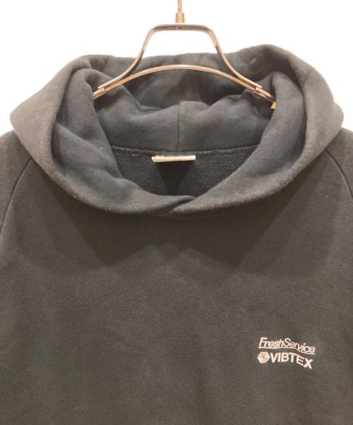 FreshService（フレッシュサービス）FreshService (フレッシュサービス) VIBTEX SWEAT PULL HOODIE ブラック サイズ:SIZE Mの古着・服飾アイテム