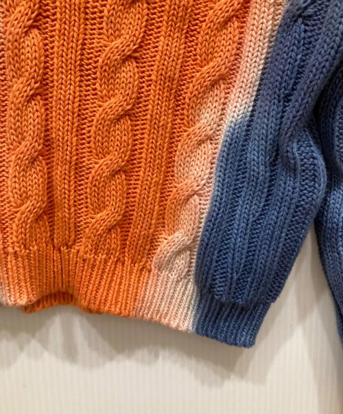 DIESEL（ディーゼル）DIESEL (ディーゼル) タイダイウォッシュVネックニット オレンジ×ブルー サイズ:SIZE Sの古着・服飾アイテム