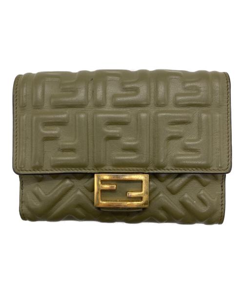FENDI（フェンディ）FENDI (フェンディ) バゲット ミディアムウォレット ズッカ カーキの古着・服飾アイテム