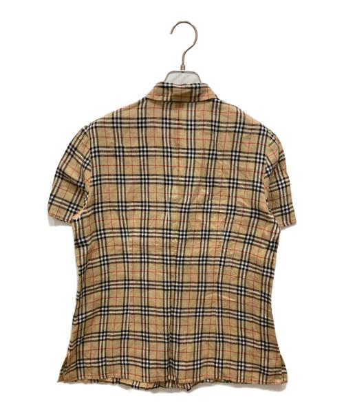 Burberry's（バーバリーズ）Burberry's (バーバリーズ) リネンチェックシャツ ブラウン サイズ:SIZE 42の古着・服飾アイテム