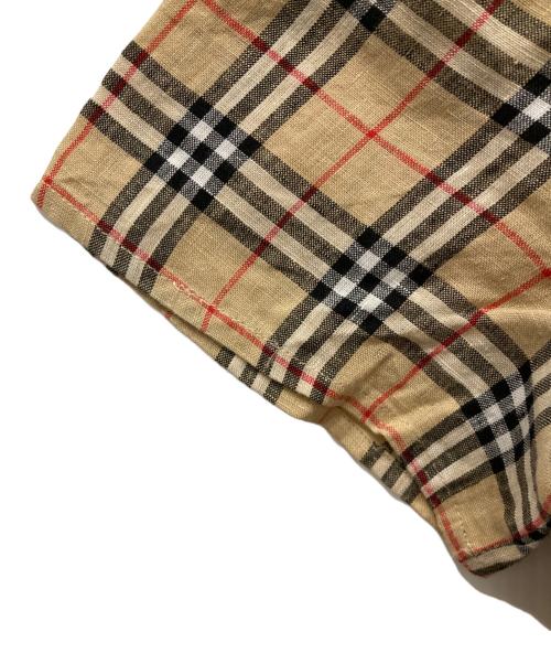 Burberry's（バーバリーズ）Burberry's (バーバリーズ) リネンチェックシャツ ブラウン サイズ:SIZE 42の古着・服飾アイテム