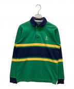 POLO RALPH LAURENポロ・ラルフローレン）の古着「Classic Fit Corduroy-Collar Rugby Shirt」｜グリーン×ネイビー