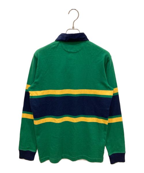 POLO RALPH LAUREN（ポロ・ラルフローレン）POLO RALPH LAUREN (ポロ・ラルフローレン) Classic Fit Corduroy-Collar Rugby Shirt グリーン×ネイビー サイズ:SIZE XSの古着・服飾アイテム