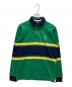 POLO RALPH LAUREN（ポロ・ラルフローレン）の古着「Classic Fit Corduroy-Collar Rugby Shirt」｜グリーン×ネイビー