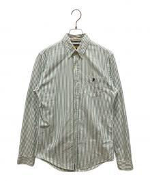 Rugby Ralph Lauren（ラグビーラルフローレン）の古着「ストライプBDシャツ」｜グリーン×ホワイト