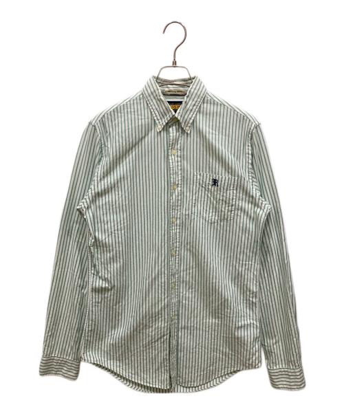 Rugby Ralph Lauren（ラグビーラルフローレン）Rugby Ralph Lauren (ラグビーラルフローレン) ストライプBDシャツ グリーン×ホワイト サイズ:SIZE Sの古着・服飾アイテム