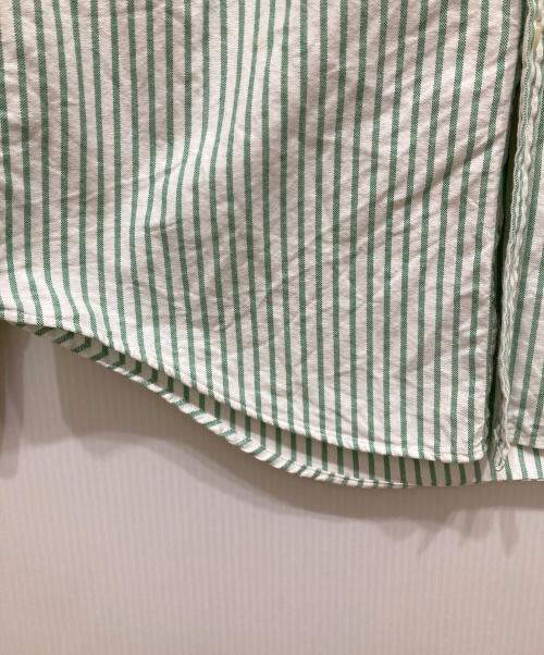 Rugby Ralph Lauren（ラグビーラルフローレン）Rugby Ralph Lauren (ラグビーラルフローレン) ストライプBDシャツ グリーン×ホワイト サイズ:SIZE Sの古着・服飾アイテム