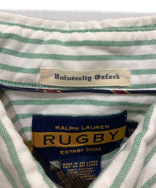 Rugby Ralph Lauren（ラグビーラルフローレン）Rugby Ralph Lauren (ラグビーラルフローレン) ストライプBDシャツ グリーン×ホワイト サイズ:SIZE Sの古着・服飾アイテム