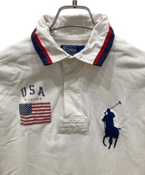 POLO RALPH LAUREN（ポロ・ラルフローレン）POLO RALPH LAUREN (ポロ・ラルフローレン) ロゴ刺繍ポロシャツ ホワイト サイズ:SIZE Sの古着・服飾アイテム