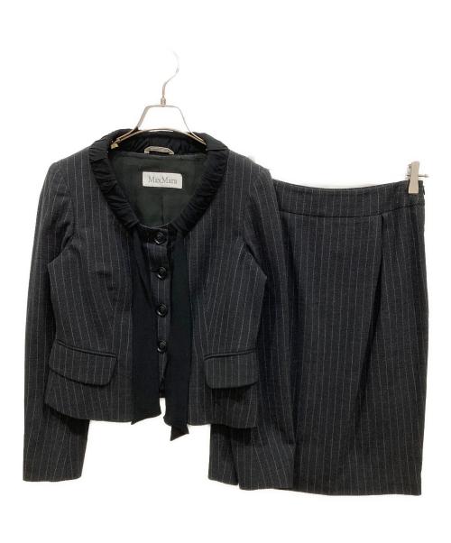 MaxMara（マックスマーラ）MaxMara (マックスマーラ) ノーカラーセットアップ ブラック サイズ:SIZE 36の古着・服飾アイテム
