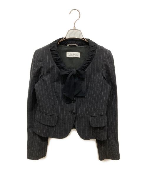 MaxMara（マックスマーラ）MaxMara (マックスマーラ) ノーカラーセットアップ ブラック サイズ:SIZE 36の古着・服飾アイテム