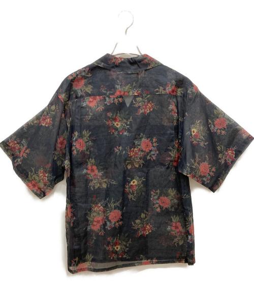 JOHN MASON SMITH（ジョンメイソンスミス）JOHN MASON SMITH (ジョンメイソンスミス) FLOWER PRINT ORGANDY OPEN COLLAR S/S SHIRT ブラック サイズ:不明の古着・服飾アイテム
