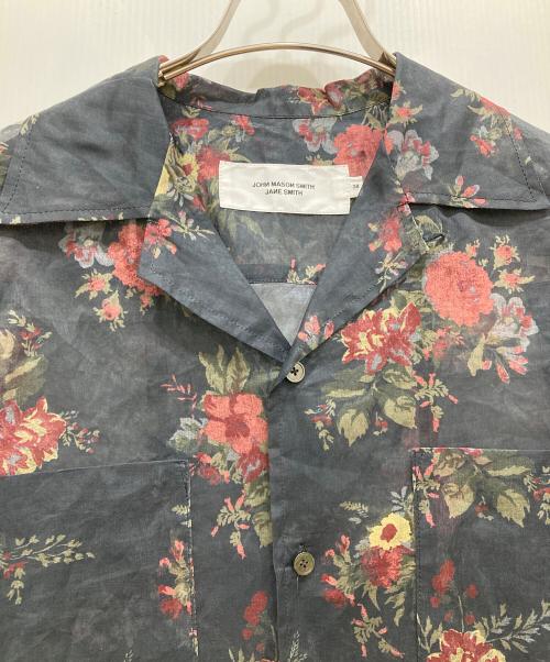 JOHN MASON SMITH（ジョンメイソンスミス）JOHN MASON SMITH (ジョンメイソンスミス) FLOWER PRINT ORGANDY OPEN COLLAR S/S SHIRT ブラック サイズ:不明の古着・服飾アイテム
