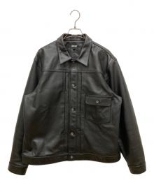 Schott（ショット）の古着「SHEEP LEATHER 1st TRACKER JACKET」｜ブラック