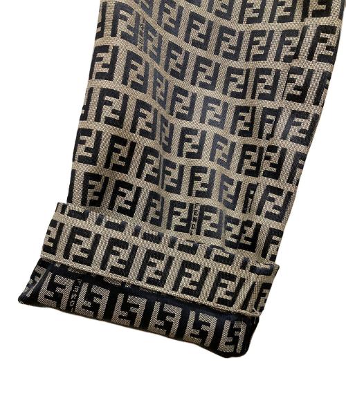 FENDI（フェンディ）FENDI (フェンディ) ズッキーノ柄トレンチコート ベージュ×ブラック サイズ:SIZE 40の古着・服飾アイテム