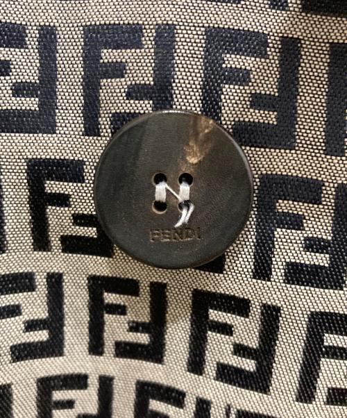 FENDI（フェンディ）FENDI (フェンディ) ズッキーノ柄トレンチコート ベージュ×ブラック サイズ:SIZE 40の古着・服飾アイテム