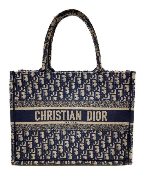 Christian Dior（クリスチャン ディオール）Christian Dior (クリスチャン ディオール) Book Tote バッグ ミディアム ネイビーの古着・服飾アイテム