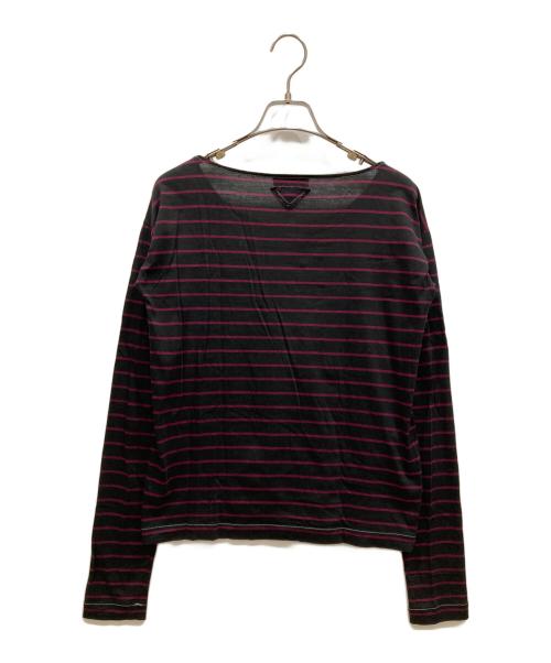 PRADA（プラダ）PRADA (プラダ) ボーダーカットソー ブラック××レッド サイズ:SIZE XSの古着・服飾アイテム