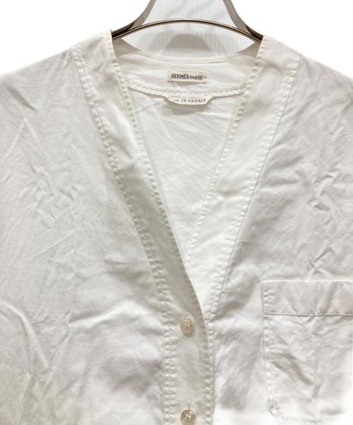 HERMES（エルメス）HERMES (エルメス) スキッパーシャツ ホワイト サイズ:SIZE 38の古着・服飾アイテム