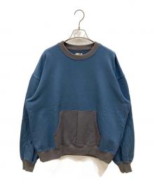 NEW BALANCE×BEAMS（ニューバランス×ビームス）の古着「ウォッシュド加工クルーネックスウェット」｜ネイビー×グレー