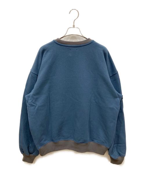 NEW BALANCE（ニューバランス）NEW BALANCE (ニューバランス) BEAMS (ビームス) ウォッシュド加工クルーネックスウェット ネイビー×グレー サイズ:SIZE Mの古着・服飾アイテム