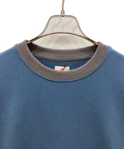NEW BALANCE（ニューバランス）NEW BALANCE (ニューバランス) BEAMS (ビームス) ウォッシュド加工クルーネックスウェット ネイビー×グレー サイズ:SIZE Mの古着・服飾アイテム