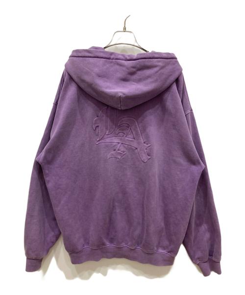 X-LARGE（エクストララージ）X-LARGE (エクストララージ) PIGMENT DYED EMBOSS LOGO ZIP HOODED SWEAT パープル サイズ:SIZE Lの古着・服飾アイテム