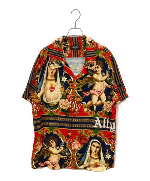 ALLY & DIA（アリーアンドダイア）ALLY & DIA (アリーアンドダイア) EMMANUEL MARIA ALLOVER S/S SHIRTS レッド サイズ:SIZE XLの古着・服飾アイテム