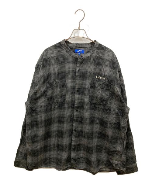 LFYT（エルエフワイティー）LFYT (エルエフワイティー) NEP TWILL CHECK BAND COLLAR SHIRT グレー サイズ:SIZE XXLの古着・服飾アイテム