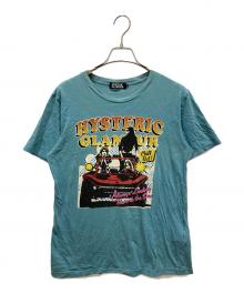 Hysteric Glamour（ヒステリックグラマー）の古着「chill out ガールプリント 半袖Tシャツ」｜スカイブルー