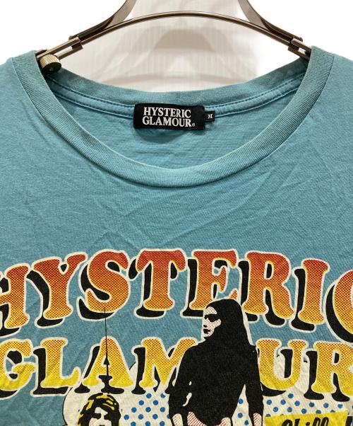 Hysteric Glamour（ヒステリックグラマー）Hysteric Glamour (ヒステリックグラマー) chill out ガールプリント 半袖Tシャツ スカイブルー サイズ:SIZE Mの古着・服飾アイテム