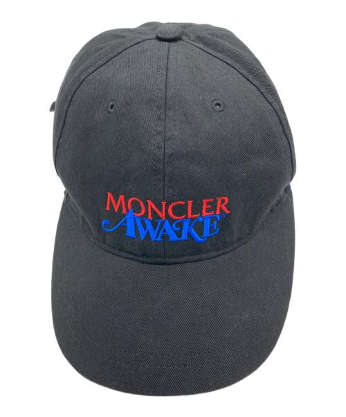 MONCLER（モンクレール）MONCLER (モンクレール) AWAKE (アウェイク) ロゴ刺繍キャップ ブラックの古着・服飾アイテム