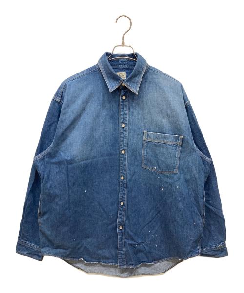 gold（ゴールド）GOLD (ゴールド) 10.5oz JELT DENIM BIG WESTERN SHIRT インディゴ サイズ:SIZE Mの古着・服飾アイテム