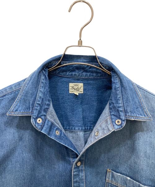 gold（ゴールド）GOLD (ゴールド) 10.5oz JELT DENIM BIG WESTERN SHIRT インディゴ サイズ:SIZE Mの古着・服飾アイテム