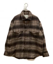gold（ゴールド）の古着「ALPACA WOOL SHAGGY CHECK C.P.O JACKET」｜ブラウン