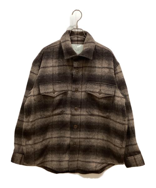 gold（ゴールド）GOLD (ゴールド) ALPACA WOOL SHAGGY CHECK C.P.O JACKET ブラウン サイズ:SIZE Mの古着・服飾アイテム