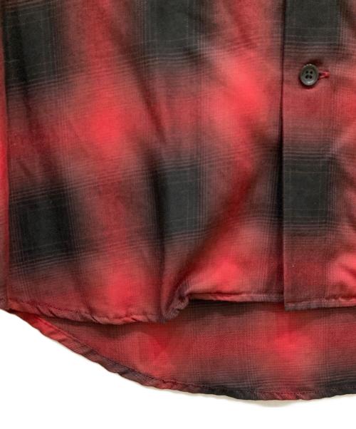 MINEDENIM（マインデニム）MINEDENIM (マインデニム) Rayon Ombre Check Loose Work SH レッド×ブラック サイズ:SIZE 1の古着・服飾アイテム