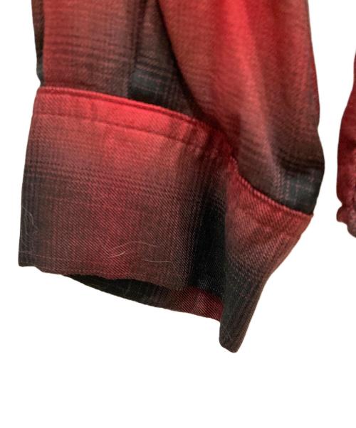 MINEDENIM（マインデニム）MINEDENIM (マインデニム) Rayon Ombre Check Loose Work SH レッド×ブラック サイズ:SIZE 1の古着・服飾アイテム